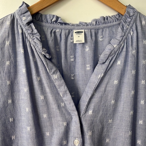 Old Navy chambray linen style clip dot dress - Picture 2 of 4